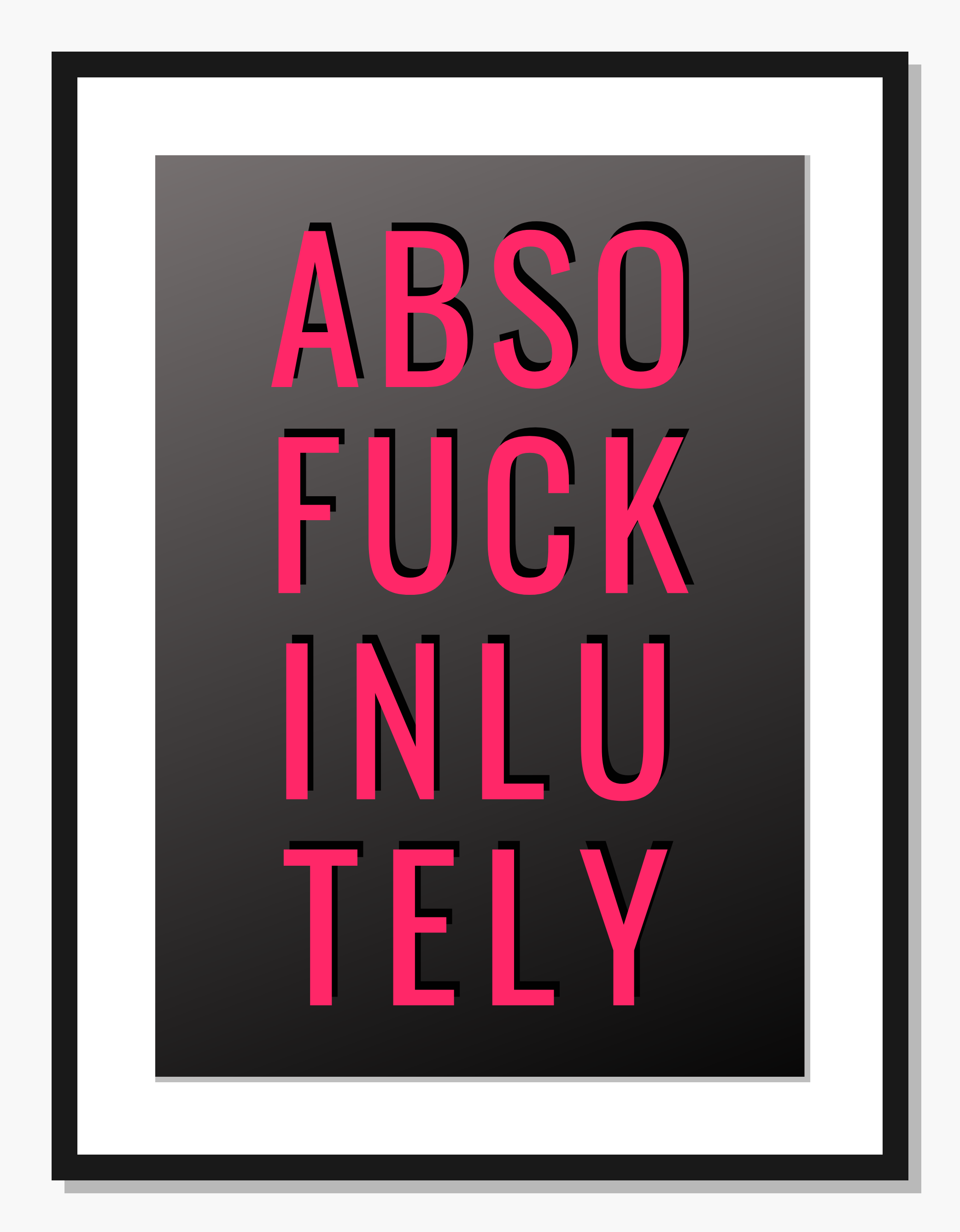 pink Typography wall art: Abso-F*cking-Lutely