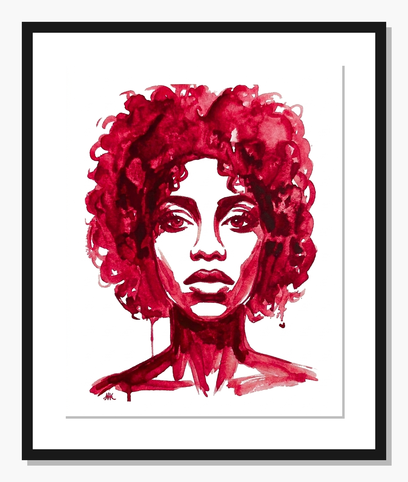 red Abstract wall art: Crimson Curls