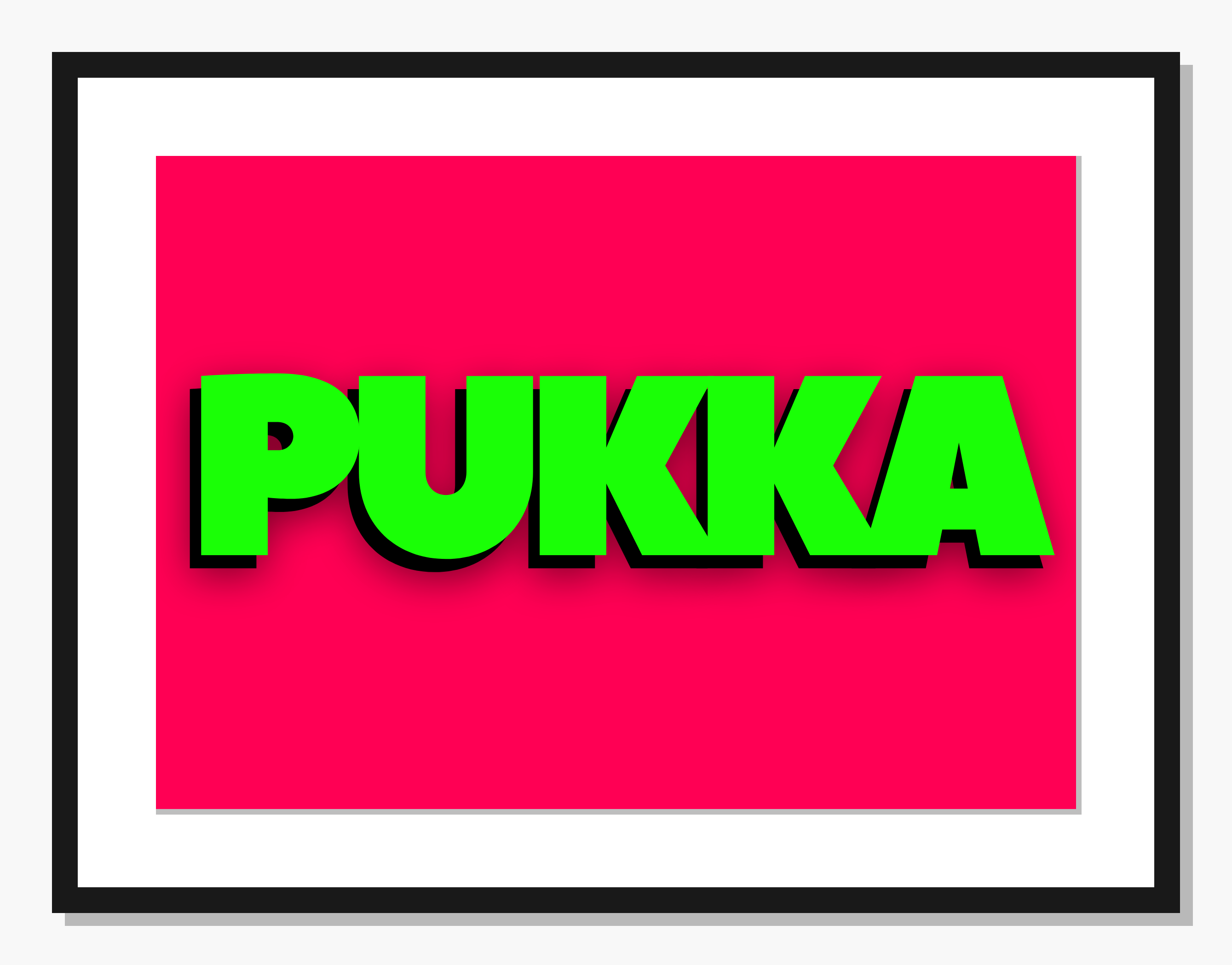 pink Typography wall art: Pukka Punch