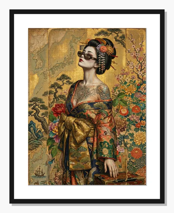 gold Abstract wall art: Kimono Chic