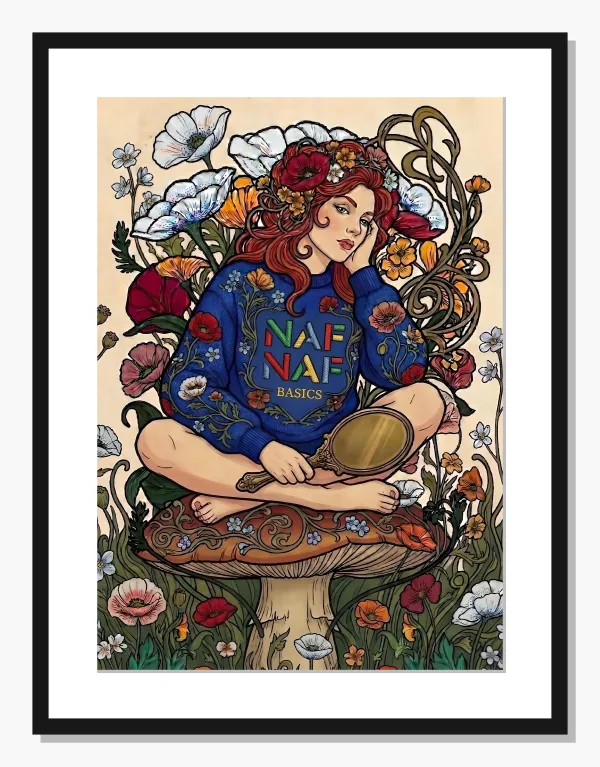 blue Art Nouveau wall art: Floral NAF-talgia