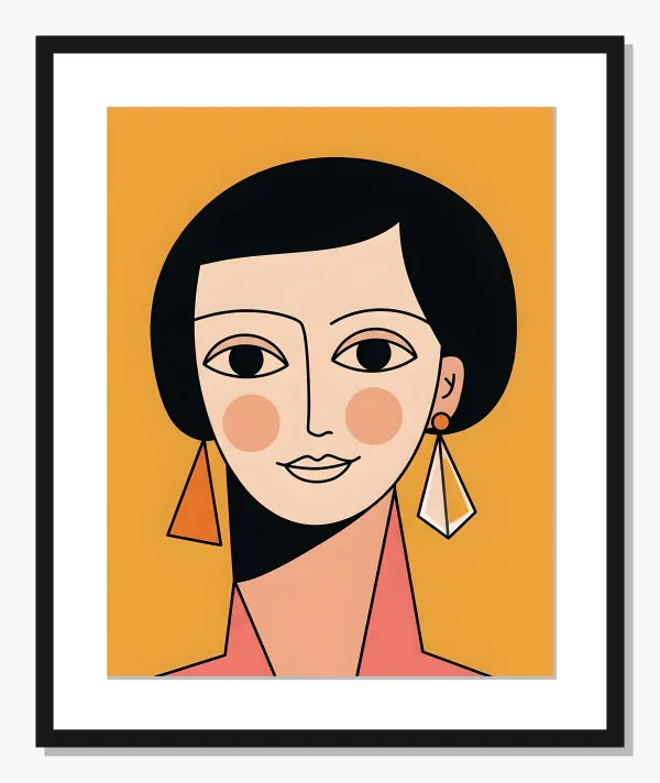 orange Abstract wall art: Geometric Glamour