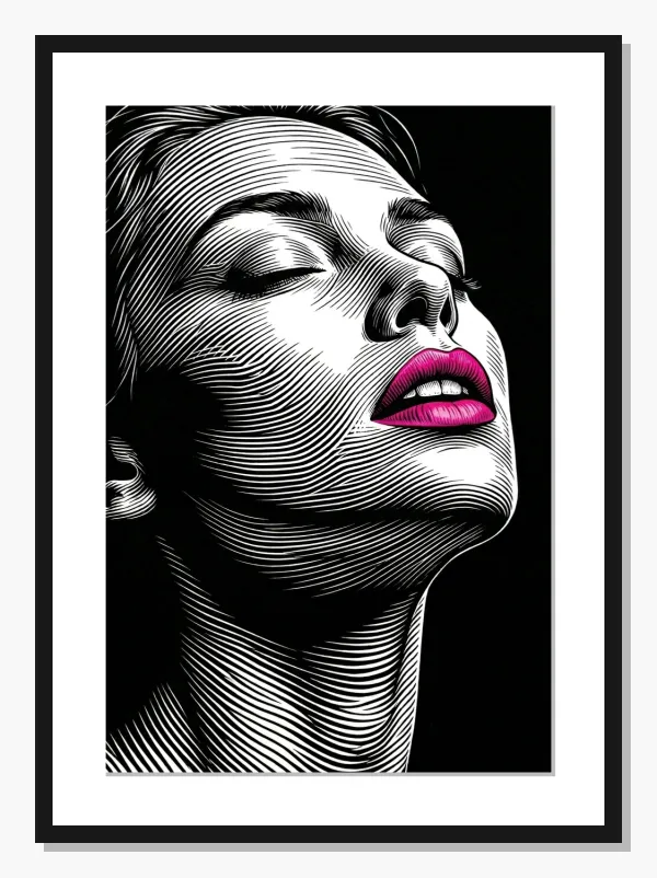 monochrome Abstract wall art: Pink Pout