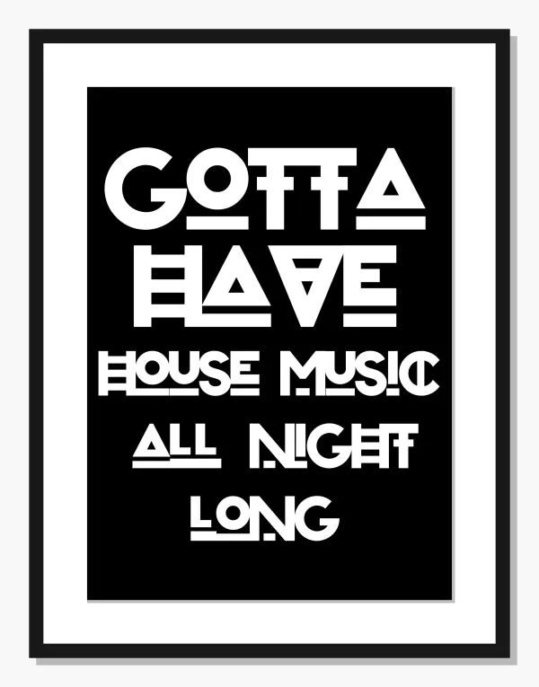 black Typography wall art: Rhythmic Blocks